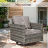 Buenhomino Patio Chairs Wicker Swivel Rocker Set of 2 Heavy Duty Patio Furniture Set Wicker Outdoor Swivel Rocking Chairs for Porch Balcony - 2 of 4