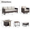 Buenhomino 7PCS Outdoor Patio Furniture Set,PE Wicker Patio Conversation Sets with 41" 50000BTU Fire Pit Table,Swivel Rocking Chairs Set - 3 of 4