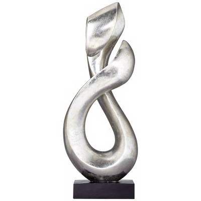 Silver Resin Infinity Sculpture with Black Stand