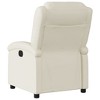 vidaXL Cream Faux Leather Recliner Chair - Wingback Reclining Armchair for Elderly with Manual Function, Padded Seat, and Side Pocket - 3 of 4