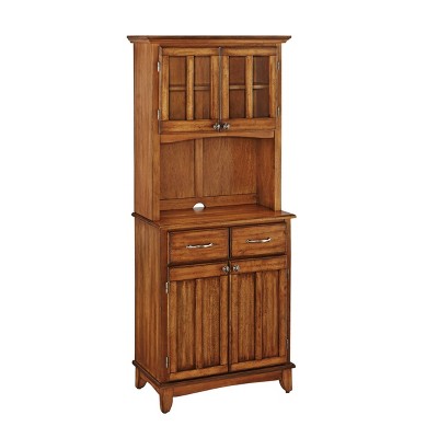 Small Buffet of Buffets Server with Hutch and Oak Top Oak - Homestyles
