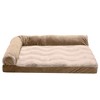 FurHaven Wave Fur & Velvet Deluxe Chaise Lounge Memory Foam Sofa-Style Dog Bed - 2 of 3