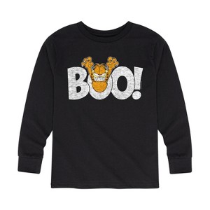 Boys' - Garfield - Garfield Boo Long Sleeve Graphic T-Shirt - 1 of 4