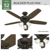 Hunter 52" Builder Lighted Ceiling Fan New Bronze Finish with LED Light Kit and WhisperWind Motor Technology - 4 of 4