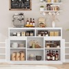 Fluted Sideboard Buffet Cabinet - with Adjustable Shelves, 2 Doors, 4 Semi-Open Cabinets, Wood Coffee Bar Console for Hallway, Dining Room, Living - 3 of 4