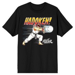 Street Fighter Classic Ryu Hadouken Men's Black T-shirt - 1 of 3