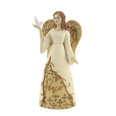 Figurine 6.0" Peace Angel Dove Smile Cross  -  Decorative Figurines