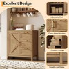 Buffet Cabinet with Storage, Wooden Storage Cabinet with 3 Drawers, Coffee Bar with Adjustable Shelf, Strong Wood Feet, Sideboard for Living Room - 4 of 4