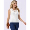 INSPIRE CHIC Women's Elegant Guipure Lace Sleeveless Crew Neck Keyhole Shirt - 2 of 4