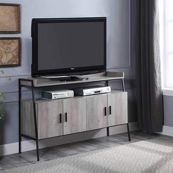 52" Samiya TV Stand for TVs up to 50" Gray Oak/Black Finish - Acme Furniture