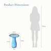 LuxenHome 20" Elegant Tall Ceramic Bird Bath for Outside with Leaf Pattern, Sky Blue - 2 of 4