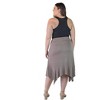 24seven Comfort Apparel Plus Size Solid Color Knee Length Elastic Waist Handkerchief Skirt - 3 of 4
