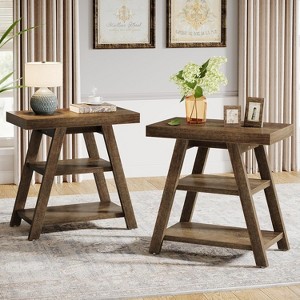 Farmhouse 3-Tier End Table for Living Room - 1 of 4