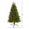 Nearly Natural 4-ft Snow Tipped Portland Spruce Artificial Christmas Tree with Frosted Berries and Pinecones with 100 Clear LED Lights - 2 of 4