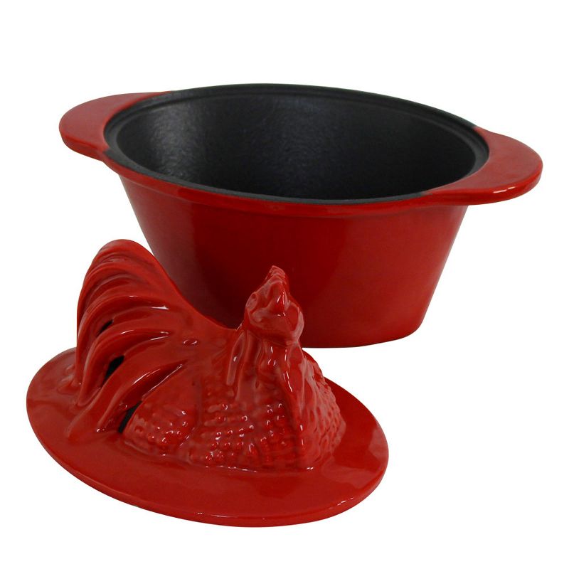 US Stove CS-01R 1 Quart Enamel Cast Iron Wood Stove Chicken Steamer Humidifier Pot, Red, 4 of 7