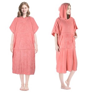 Tirrinia Oversized Wearable Beach Towel with Hood and Pockets, Surf Beach Changing Towel for Women Men - 1 of 4
