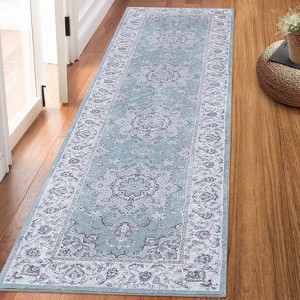 Acekool Vintage Floral Rug - Non Slip Low Pile Indoor Area Rug for Living Room, Bedroom & Dining Room - 1 of 4