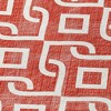 Red And Ivory Geometric Washable Indoor Outdoor Area Rug - 4 of 4