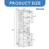 Tall Bathroom Cabinet with Four Doors, Large Storage Space Open Shelve, Upper Storage Cabinet - Leovsnove - 3 of 4