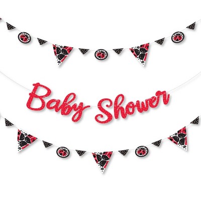 Big Dot of Happiness Happy Little Ladybug - Baby Shower Letter Banner Decoration - 36 Banner Cutouts and Baby Shower Banner Letters