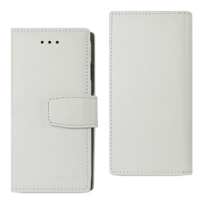 Reiko iPhone X/iPhone XS Genuine Leather Wallet Case with RFID Card Protection in Ivory