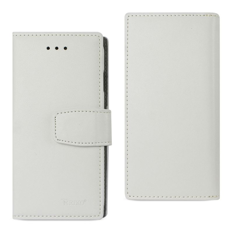 Reiko iPhone X/iPhone XS Genuine Leather Wallet Case with RFID Card Protection in Ivory, 1 of 5