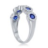 Bella Silver Sterling Silver, Round White & Sapphire CZ Half Eternity Ring - Available Sizes:  9 ,  8 ,  7 ,  6 - 2 of 3