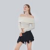 Women's Slim Fit Long Sleeve Off the Shoulder Knit Wrap Top - Wild Fable™ - 2 of 4