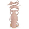 Allegra K Women's Back to College Open Toe Lace Up Chunky High Heels Strappy Sandals - 3 of 4