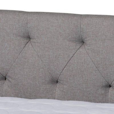 Light Gray Upholstered Full Daybed with Trundle and Nailhead Trim