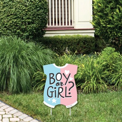 Big Dot of Happiness Baby Gender Reveal - Outdoor Lawn Sign - Team Boy or Girl Party Yard Sign - 1 Piece