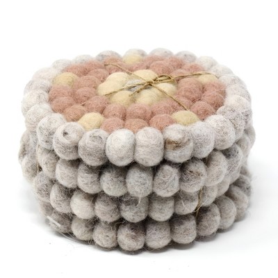 Slickblue Handmade Seasonal Felt Coasters – Set of 4, 4" Diameter, for Stylish Table Protection in 15 Colors Options