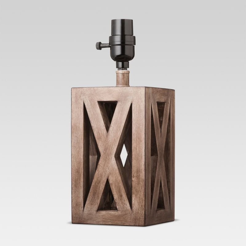 Washed Wood Box Small Lamp Base Brown - Threshold&#153;, 1 of 7