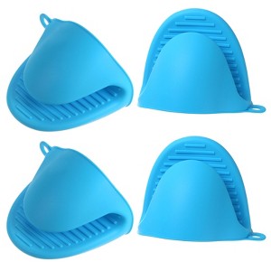 Unique Bargains Thickened Mini Oven Gloves Rubber Oven Mitts Pinch Rubber Pot Holder 4 Pcs - 1 of 4