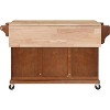Acekool Grey Kitchen Island Cart with 2 Drawers & Spice Rack – Mobile Storage Island with Adjustable Shelves - 3 of 4
