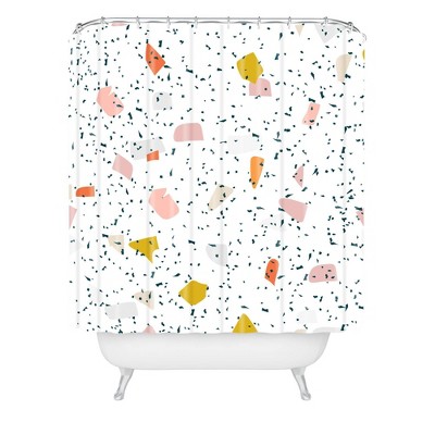 Hello Twiggs Tropical Terrazzo Shower Curtain White - Deny Designs