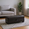 HomeRoots 50" Black and Brown Faux Leather Storage Ottoman - 2 of 4