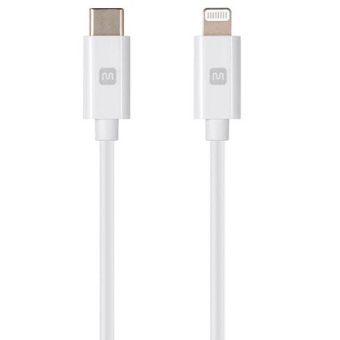 Monoprice Apple Mfi Certified To Usb Type-c And Sync Cable - 3 Feet - White | Compatible With Ipod, Iphone, Ipad With Lightning Connector : Target
