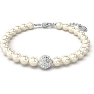 Remix Strand Bracelet, Crystal Pearls & Pave-Set Sphere on Rhodium Finish, Adjustable Mix & Match Jewelry - 1 of 4