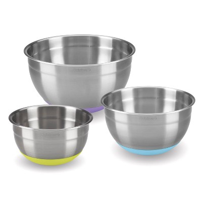 Cuisinart 3pc Stainless Steel Mixing Bowls with Non Slip Bottoms - CTG-00-SMBS