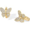 14K Gold Plated Huggie Hoops - Celestial North Star/Butterfly/Heart Designs, Cubic Zirconia Accents - 2 of 4