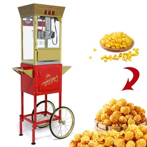 KTMBDW Popcorn Maker Machine - Professional Cart With 6/8/12 Oz Kettle Makes Up to 24 Cups - Vintage Popcorn Machine Movie Theater Style - 1 of 4