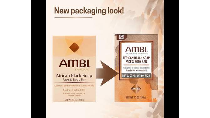 AMBI Face and Body Soap Bar - Coconut - 5.3oz, 2 of 5, play video