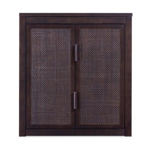 Teamson Home Hatteras Wall Cabinet with 2 Rattan Inlay Doors and Pine Wood Frame - 1 of 4