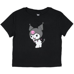 Kuromi Women's Devil Tail Character Design Cropped Short Sleeve T-Shirt - 1 of 3