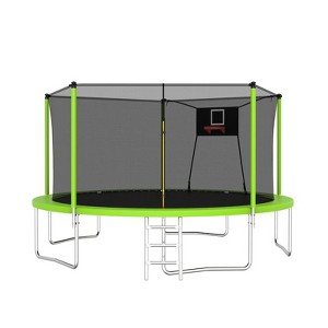 Aukfa Trampoline with Safety Enclosure Net, Outdoor Trampoline Set with Ladder for Backyard Fun for Adults/Kids - 1 of 4