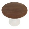 Vynxaria  Industrial Dining Table in White Metal and Brown Wood-Pressed Grain Bamboo - 2 of 4