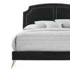 Zeena 86" Queen Bed Black Velvet - Acme Furniture: Chic Gold Nailhead, No Box Spring Required - 2 of 4