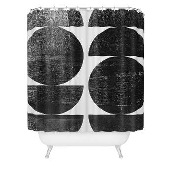 Mid Century Modern Circles Shower Curtain Black/White - Deny Designs