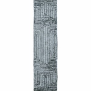 Hauteloom Quartz Patterned Sheen Blue/Green Viscose Rug - 1 of 4